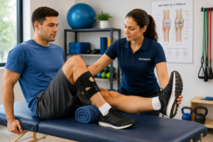 Rehabilitación física para una lesión de rodilla
